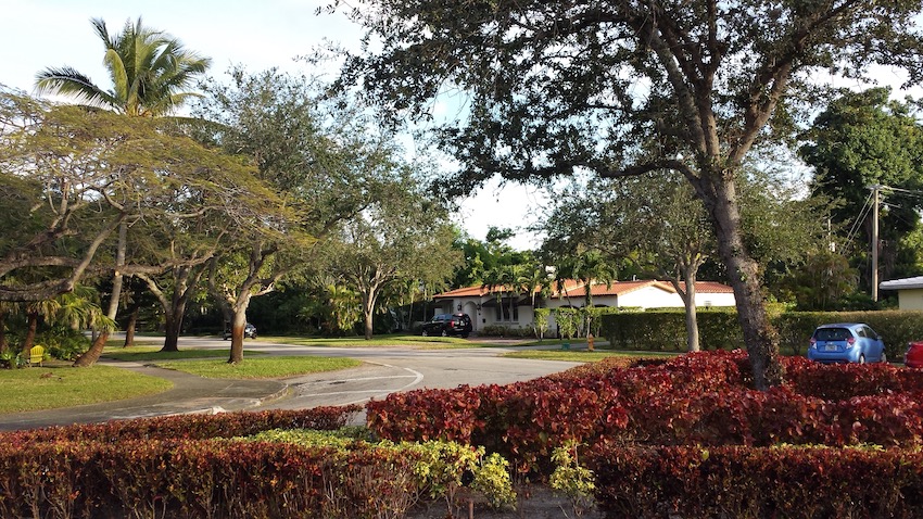Un angolo e giardino di Miami Shores.