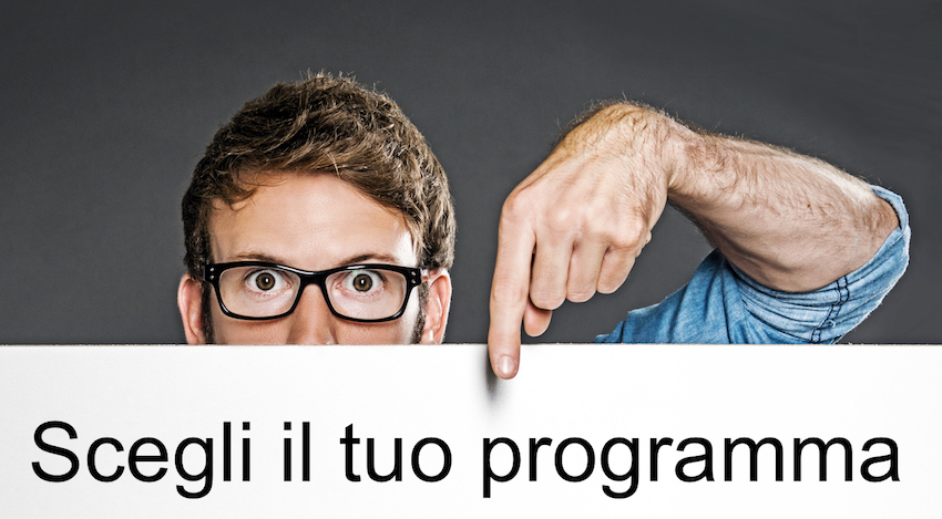 Voci possibili di un programma di corso di cucina amatoriale personalizzato.