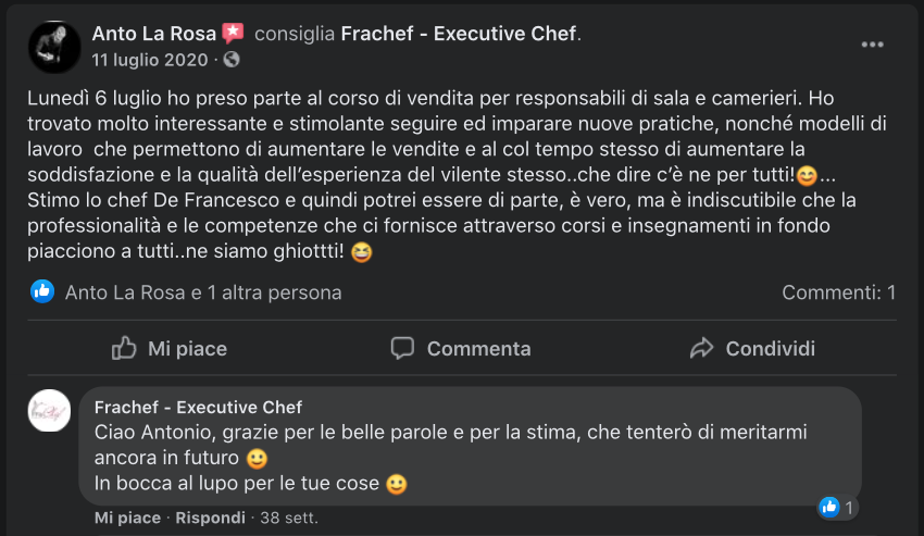 La recensione di un allievo, Antonio La Rosa, dopo aver seguito il Corso di Vendita.